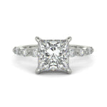 Load image into Gallery viewer, Julija Princess Cut Hidden Halo Shared Prong Claw Set Ring - Nivetta
