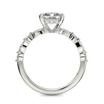 Load image into Gallery viewer, Julija Radiant Cut Pave Hidden Halo Shared Prong Claw Set Ring - Nivetta
