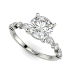 Load image into Gallery viewer, Julija Round Cut Pave Hidden Halo Shared Prong Claw Set Ring - Nivetta
