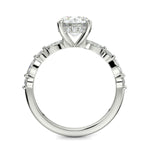 Load image into Gallery viewer, Julija Round Cut Pave Hidden Halo Shared Prong Claw Set Ring - Nivetta
