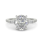 Load image into Gallery viewer, Emma Oval Cut Trilogy 3 Stone 4 Prong Claw Set Engagement Ring Setting
