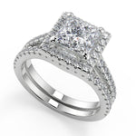 Load image into Gallery viewer, Kadence Classic Halo Pave Princess Cut Diamond Engagement Ring - Nivetta
