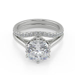 Load image into Gallery viewer, Kaila 6 Claw Crown Solitaire Cushion Cut Diamond Engagement Ring - Nivetta
