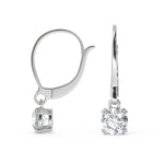 Load image into Gallery viewer, Kaila Round Cut Double Prong Earrings Leverback - Nivetta
