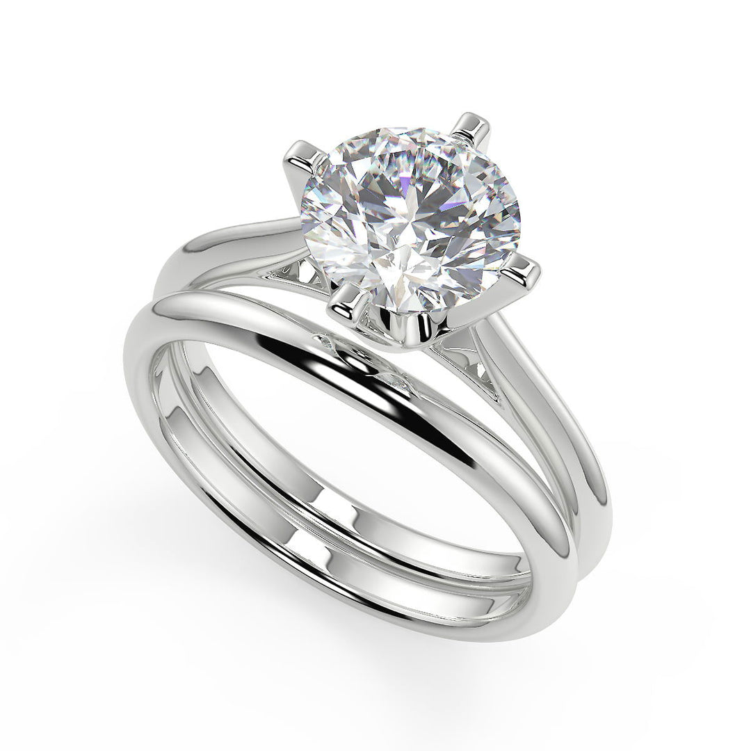 Kaitlyn 4 Prong Solitaire Round Cut Diamond Engagement Ring - Nivetta