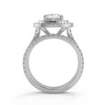 Load image into Gallery viewer, Kali Double Halo Pave Cushion Cut Diamond Engagement Ring - Nivetta

