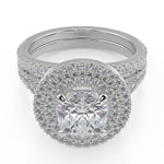 Load image into Gallery viewer, Kali Double Halo Pave Cushion Cut Diamond Engagement Ring - Nivetta
