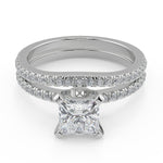 Load image into Gallery viewer, Kamryn French Pave Classic Princess Cut Diamond Engagement Ring - Nivetta
