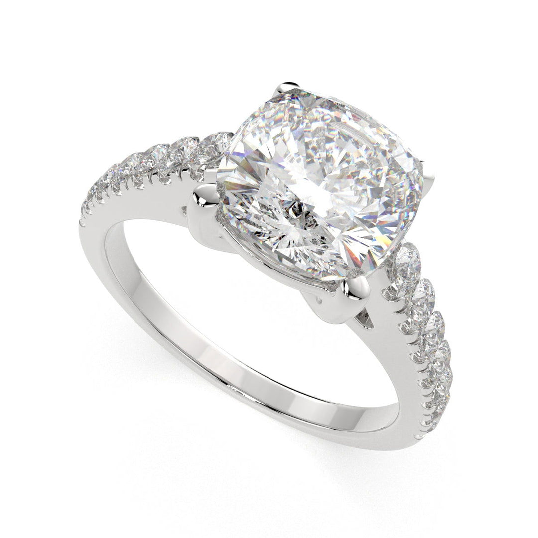 Karina Cushion Cut Pave 6 Prong Engagement Ring Setting - Nivetta