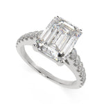 Load image into Gallery viewer, Karina Emerald Cut Pave 6 Prong Engagement Ring Setting - Nivetta
