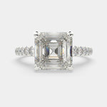 Load image into Gallery viewer, Karina Emerald Cut Pave 6 Prong Engagement Ring Setting - Nivetta
