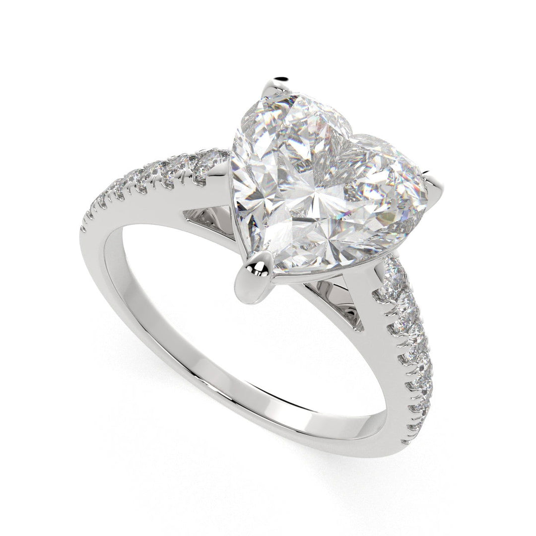 Karina Heart Cut Pave 6 Prong Engagement Ring Setting - Nivetta