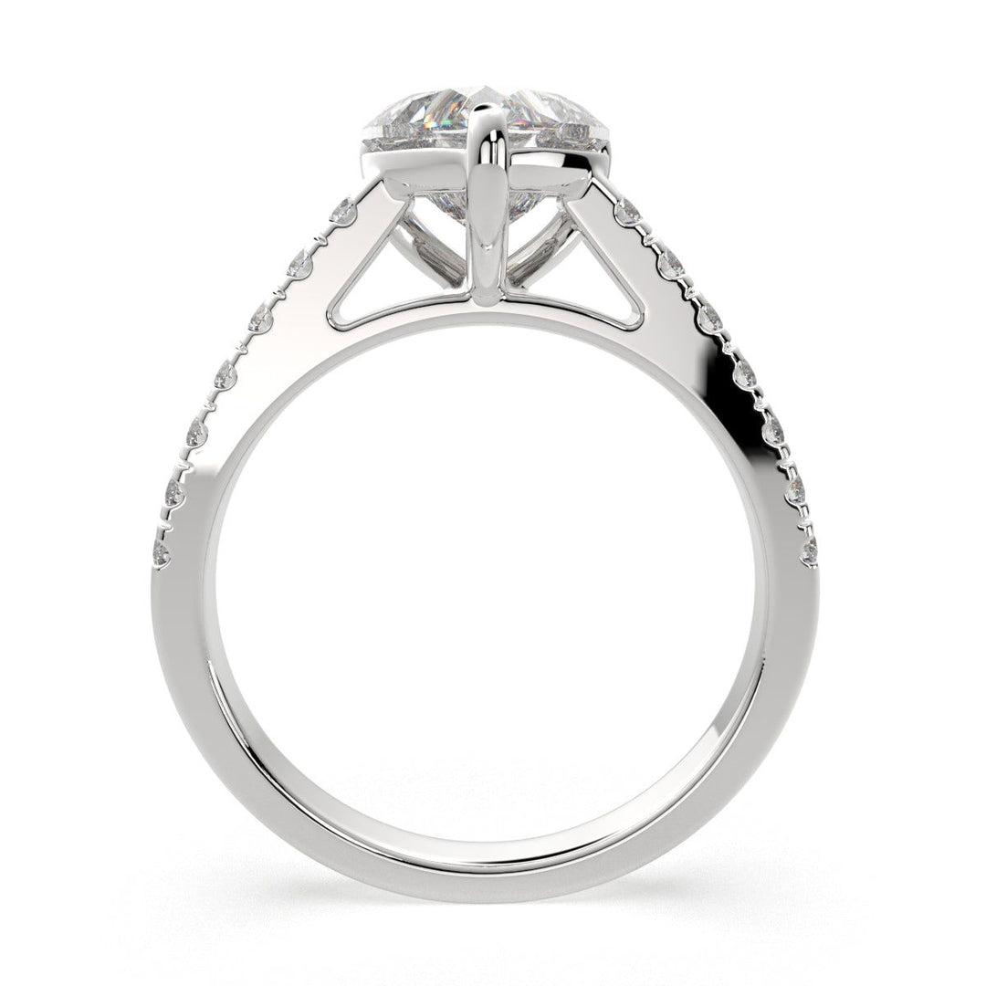 Karina Heart Cut Pave 6 Prong Engagement Ring Setting - Nivetta