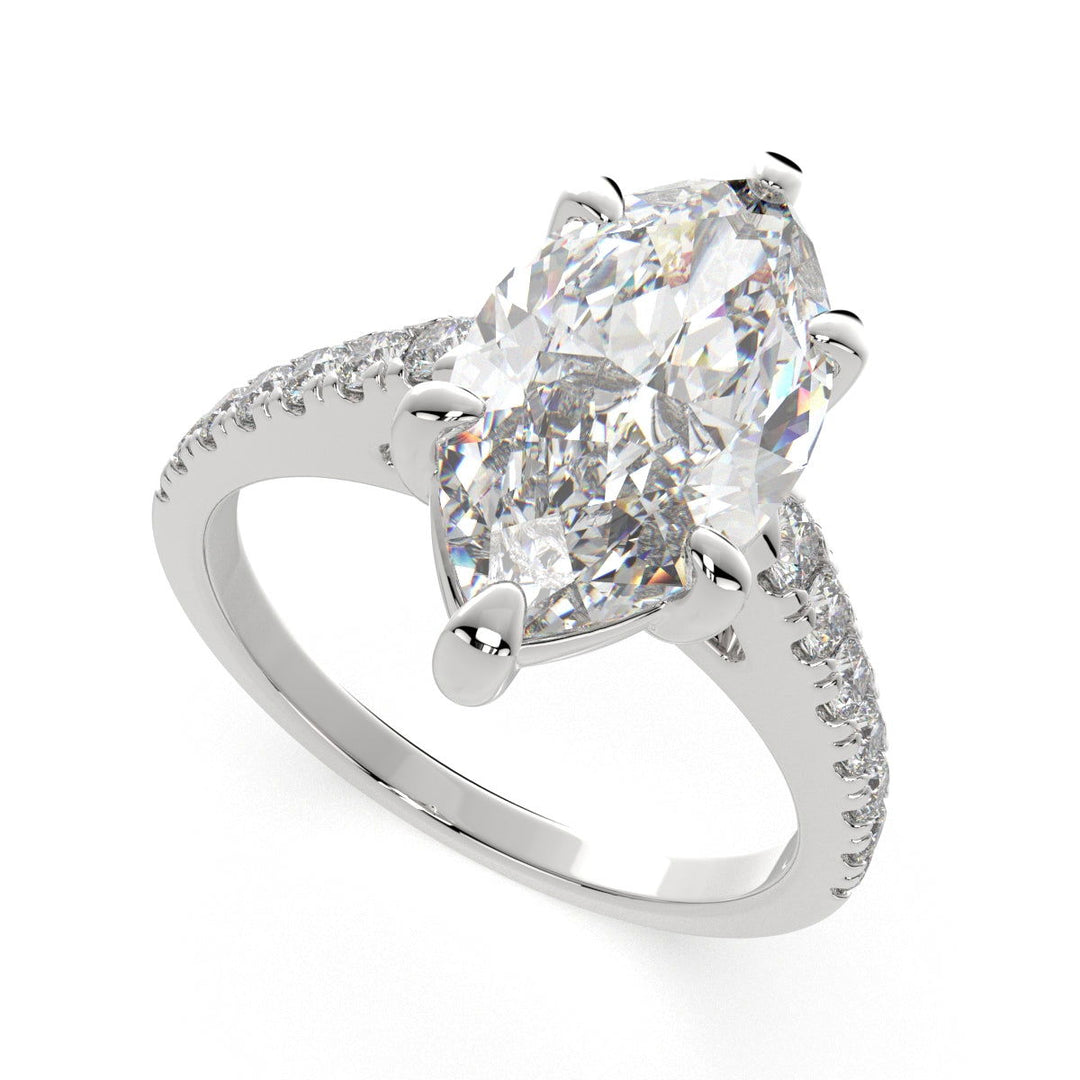 Karina Marquise Cut Pave 6 Prong Engagement Ring Setting - Nivetta