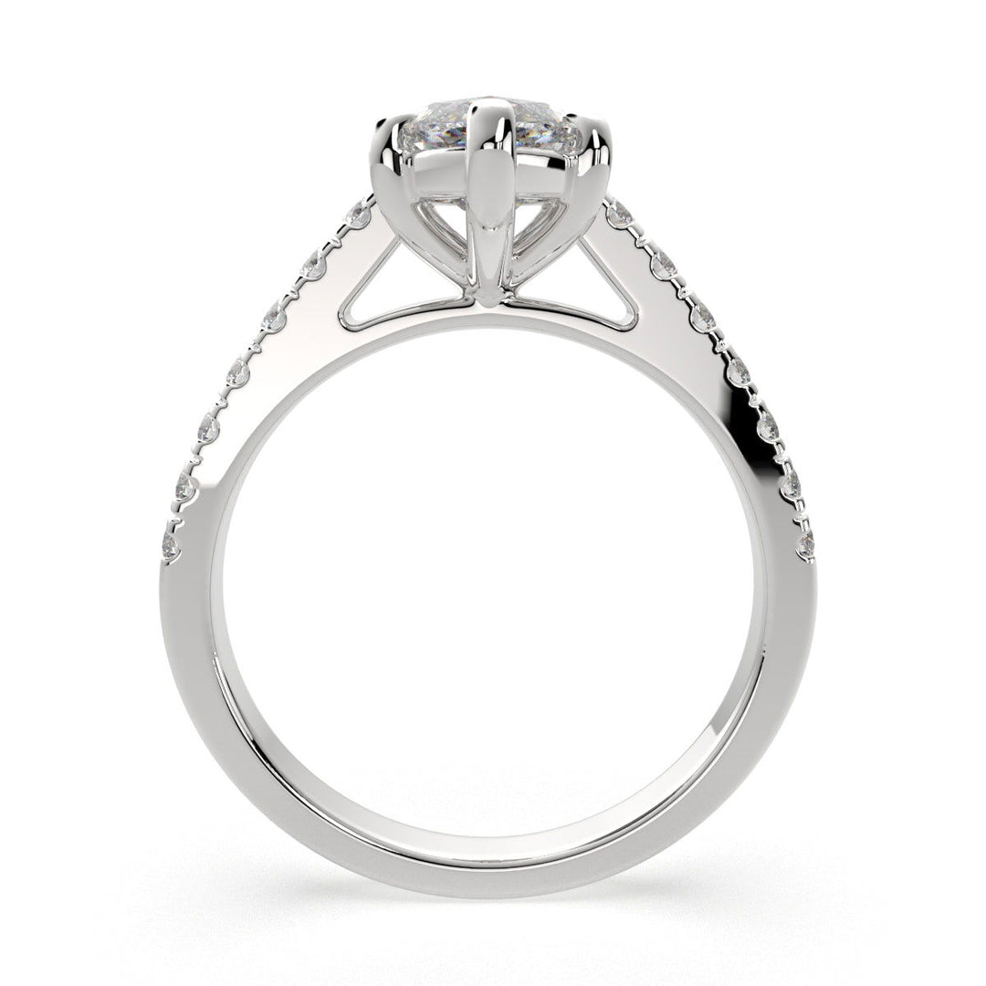 Karina Marquise Cut Pave 6 Prong Engagement Ring Setting - Nivetta