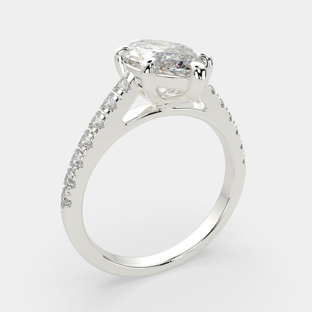 Karina Marquise Cut Pave 6 Prong Engagement Ring Setting - Nivetta