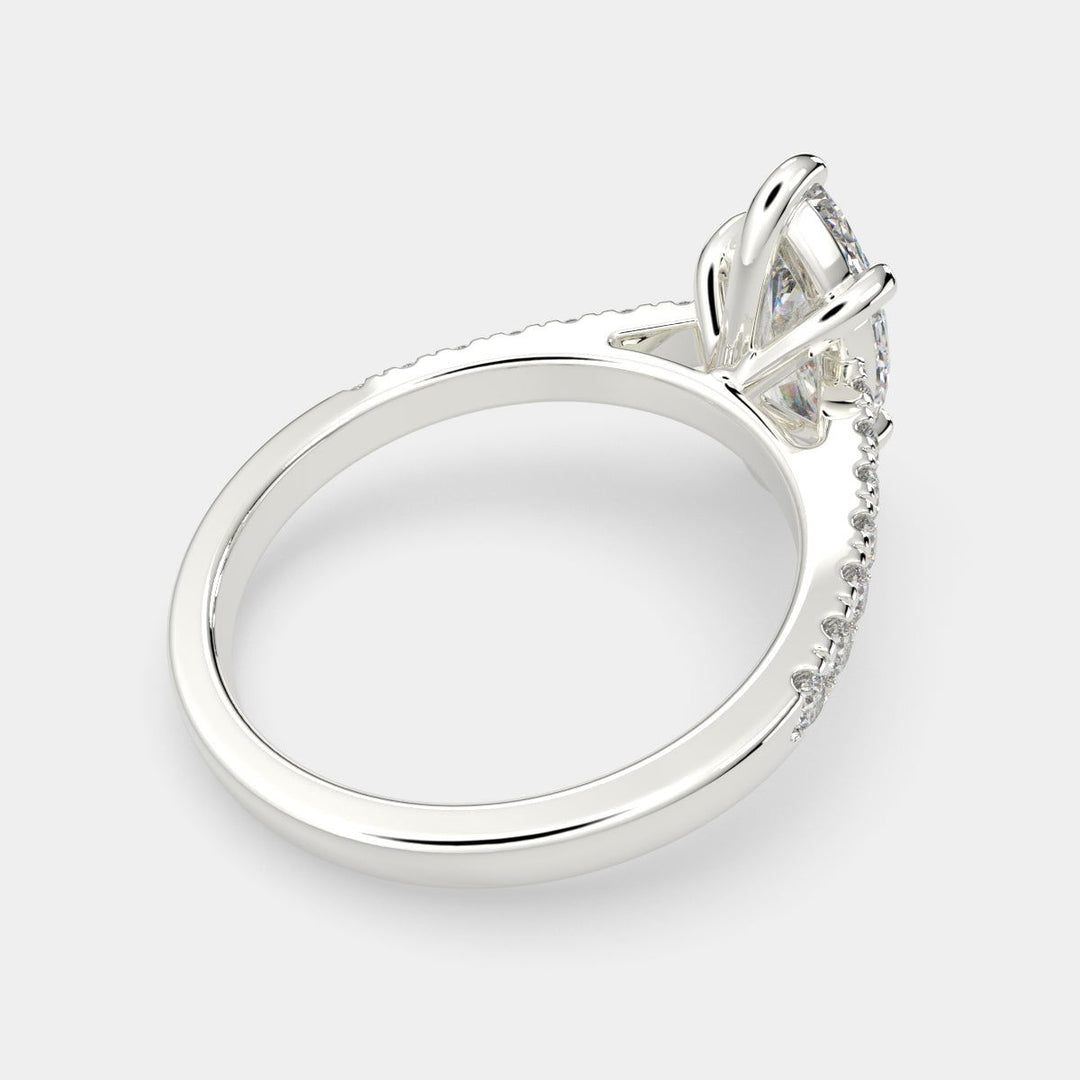 Karina Marquise Cut Pave 6 Prong Engagement Ring Setting - Nivetta