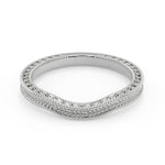 Load image into Gallery viewer, Karla Hand Engraved 4 Prong Milgrain Solitaire Round Cut Diamond Engagement Ring - Nivetta
