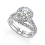 Load image into Gallery viewer, Kathryn Halo French Pave Round Cut Diamond Engagement Ring - Nivetta

