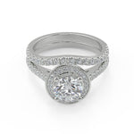 Load image into Gallery viewer, Kathryn Halo French Pave Round Cut Diamond Engagement Ring - Nivetta
