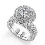 Load image into Gallery viewer, Kaylen Double Halo Pave Gala Round Cut Diamond Engagement Ring - Nivetta
