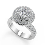 Load image into Gallery viewer, Kaylen Double Halo Pave Gala Round Cut Diamond Engagement Ring - Nivetta

