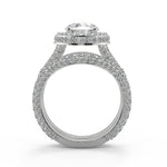 Load image into Gallery viewer, Kaylynn 3 Row Pave Round Cut Diamond Engagement Ring - Nivetta
