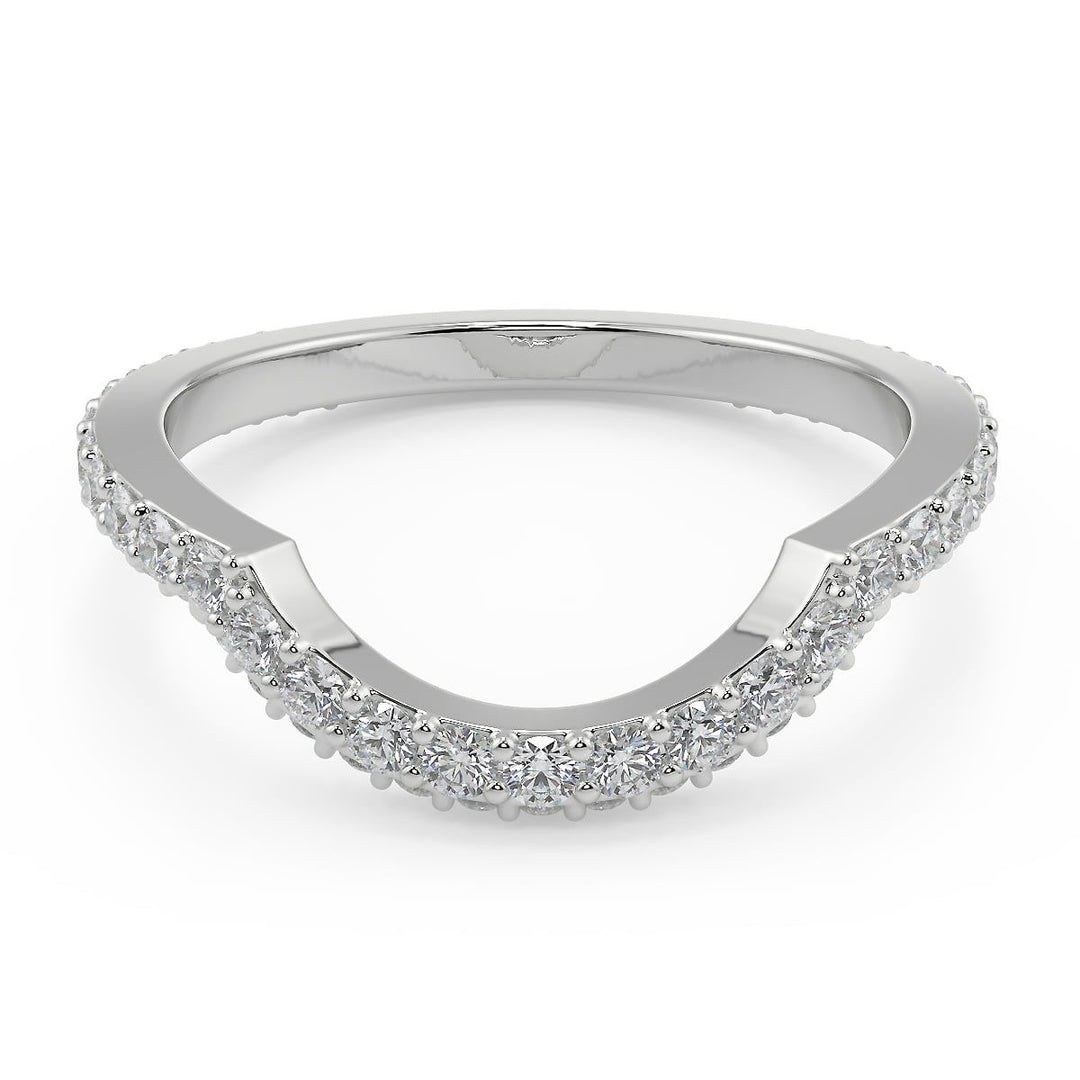 Kaylynn 3 Row Pave Round Cut Diamond Engagement Ring - Nivetta