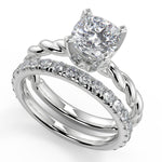 Load image into Gallery viewer, Kelsie Twisted Rope Solitaire Cushion Cut Diamond Engagement Ring - Nivetta
