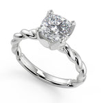 Load image into Gallery viewer, Kelsie Twisted Rope Solitaire Cushion Cut Diamond Engagement Ring - Nivetta
