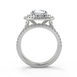 Load image into Gallery viewer, Kendall Double Halo Split Shank Pave Round Cut Diamond Ring - Nivetta
