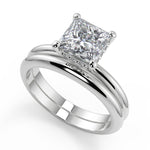 Load image into Gallery viewer, Kimberly 4 Prong Crown Solitaire Princess Cut Engagement Ring - Nivetta
