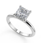 Load image into Gallery viewer, Kimberly 4 Prong Crown Solitaire Princess Cut Engagement Ring - Nivetta
