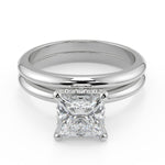 Load image into Gallery viewer, Kimberly 4 Prong Crown Solitaire Princess Cut Engagement Ring - Nivetta

