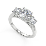 Load image into Gallery viewer, Kristin 3 Stone Solitaire Round Cut Diamond Engagement Ring - Nivetta
