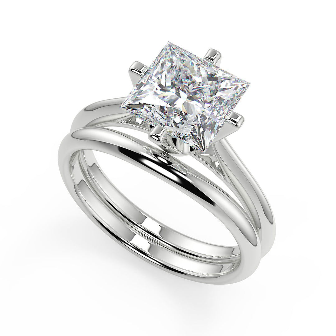 Kristina 4 Prong Solitaire Princess Cut Diamond Engagement Ring - Nivetta