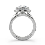 Load image into Gallery viewer, Kylee Halo Bezel Set Cushion Cut Diamond Engagement Ring - Nivetta
