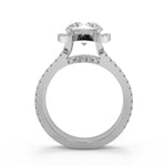 Load image into Gallery viewer, Kylie Halo Pave Split Shank Round Cut Diamond Engagement Ring - Nivetta
