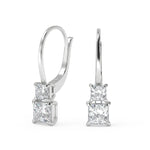Load image into Gallery viewer, Kyra Princess Cut 6 Prong Stacked Earrings Leverback - Nivetta

