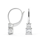 Load image into Gallery viewer, Kyra Princess Cut 6 Prong Stacked Earrings Leverback - Nivetta
