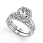 Load image into Gallery viewer, Lara Halo 4 Prong Round Cut Diamond Engagement Ring - Nivetta
