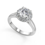 Load image into Gallery viewer, Lara Halo 4 Prong Round Cut Diamond Engagement Ring - Nivetta
