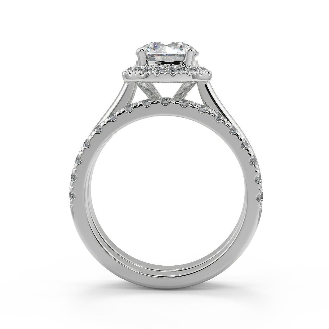 Lara Halo 4 Prong Round Cut Diamond Engagement Ring - Nivetta