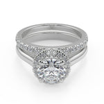 Load image into Gallery viewer, Lara Halo 4 Prong Round Cut Diamond Engagement Ring - Nivetta
