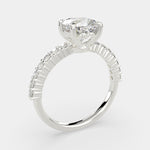 Load image into Gallery viewer, Lavinia Cushion Cut Side Stone 4 Prong Engagement Ring Setting - Nivetta
