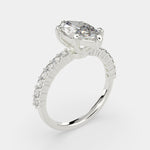 Load image into Gallery viewer, Lavinia Marquise Cut Side Stone 4 Prong Engagement Ring Setting - Nivetta

