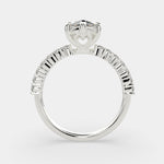 Load image into Gallery viewer, Lavinia Marquise Cut Side Stone 4 Prong Engagement Ring Setting - Nivetta

