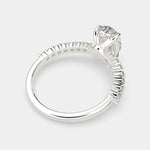 Load image into Gallery viewer, Lavinia Oval Cut Side Stone 4 Prong Engagement Ring Setting - Nivetta
