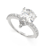 Load image into Gallery viewer, Lavinia Pear Cut Side Stone 4 Prong Engagement Ring Setting - Nivetta
