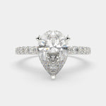 Load image into Gallery viewer, Lavinia Pear Cut Side Stone 4 Prong Engagement Ring Setting - Nivetta
